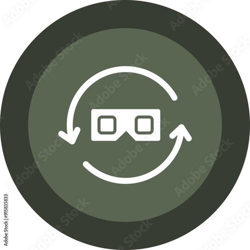 Rotation Glyph Circle Icon