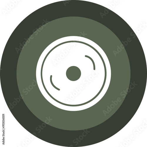 Compact Disk Glyph Circle Icon