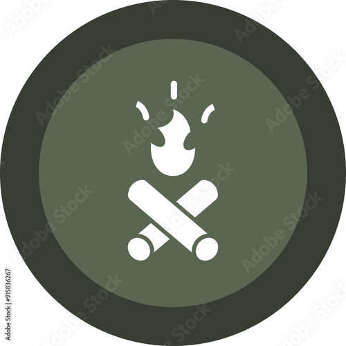 Fire Glyph Circle Icon
