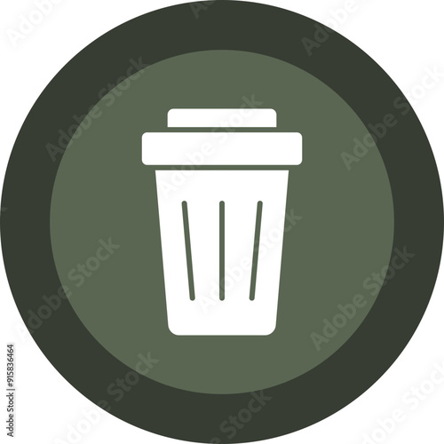 Trash Glyph Circle Icon