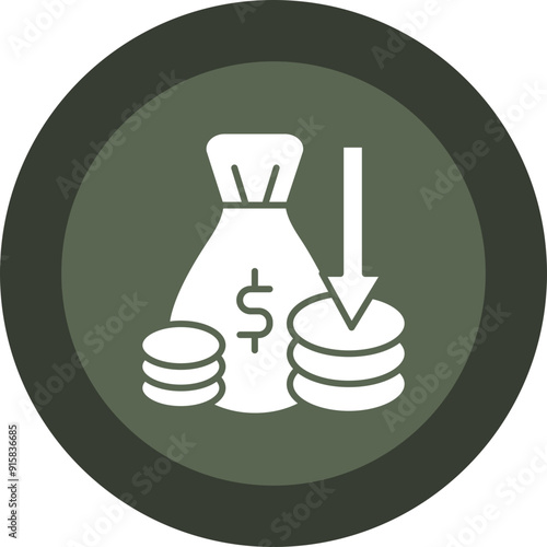 Loss Glyph Circle Icon