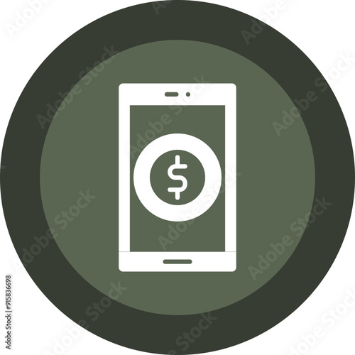 Mobile Payment Glyph Circle Icon