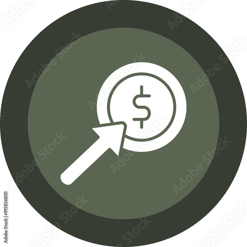 Pay Per Click Glyph Circle Icon