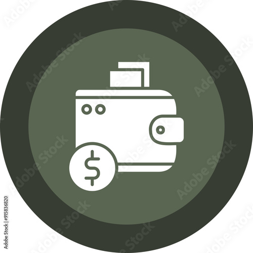Wallet Glyph Circle Icon