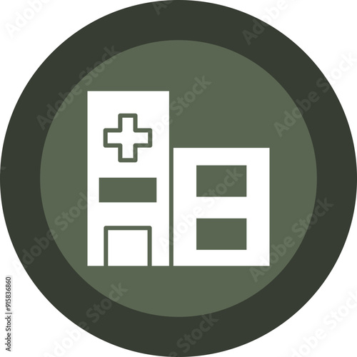 Clinic Glyph Circle Icon photo