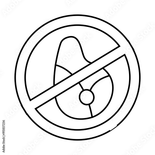 ban on meat line icon vector. ban on meat sign. isolated contour symbol black illustration