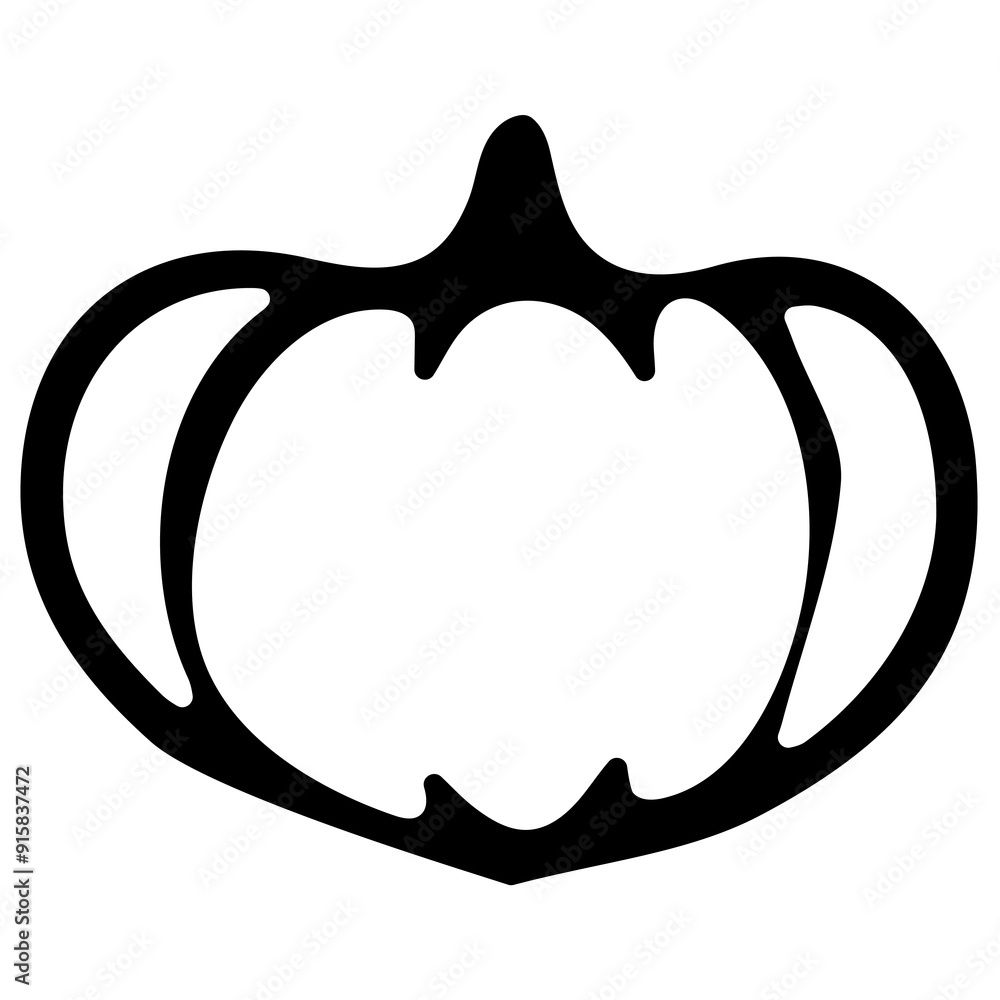 autumn round pumpkin logo drawn in abstract style with black outline, vector autumn round pumpkin logo drawn in abstract style with black outline, vector
