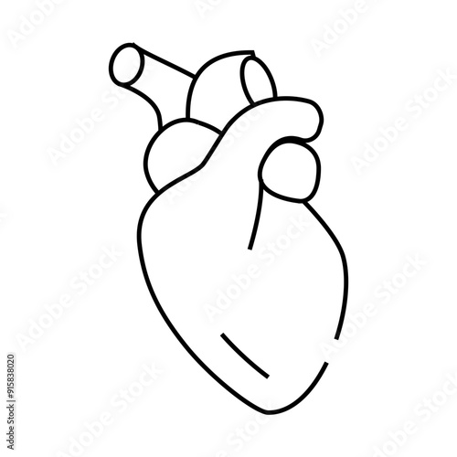 heart human organ line icon vector. heart human organ sign. isolated contour symbol black illustration