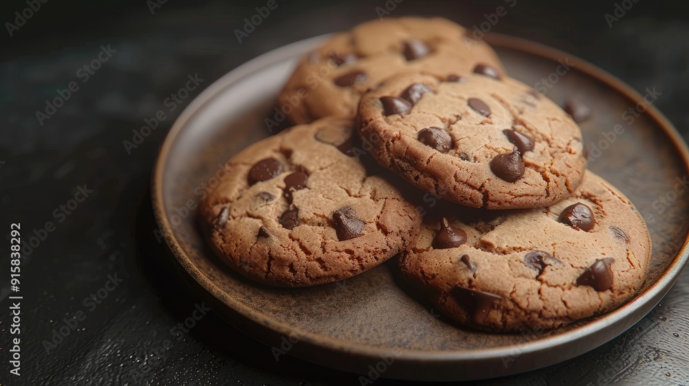 Freshly baked cookies on a circular plate Freshly baked cookies on a circular plate
