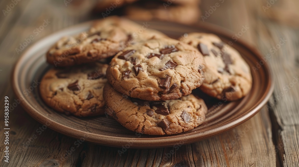 Freshly baked cookies on a circular plate Freshly baked cookies on a circular plate
