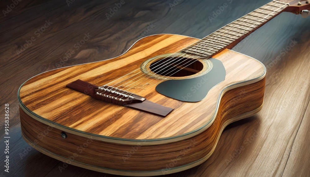 Fototapeta premium acoustic guitar on white background