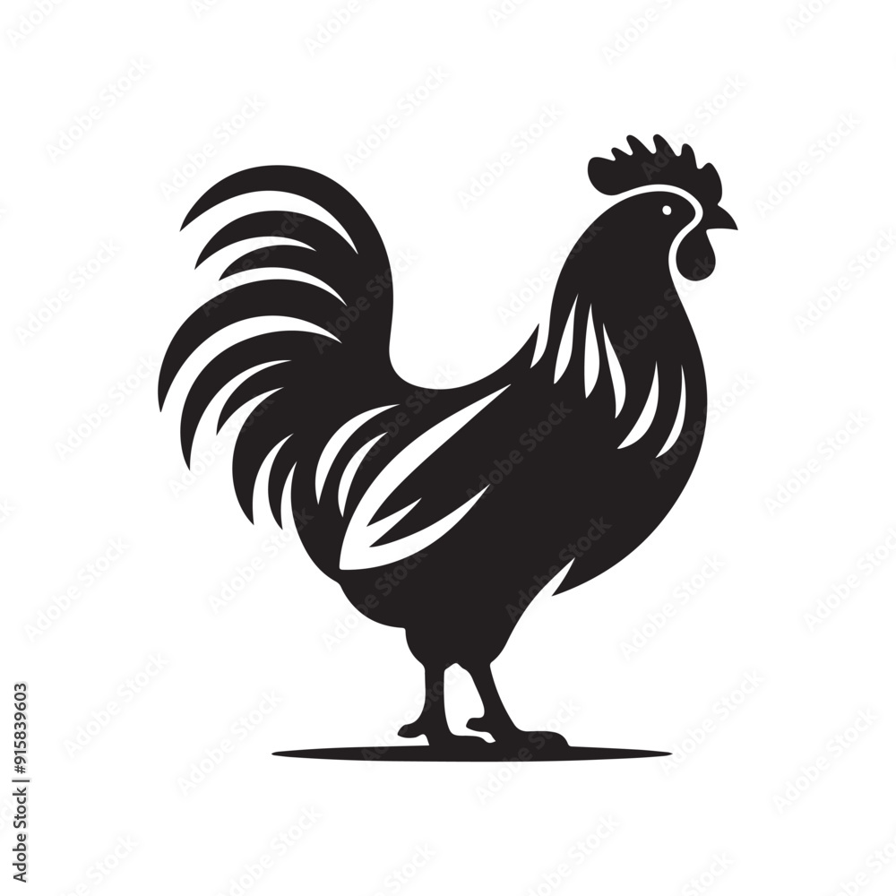 Chicken silhouette vector illustration Chicken silhouette vector illustration