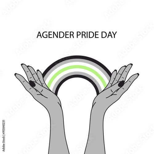 Agender pride Day LGBT  transsexual pride month rainbow