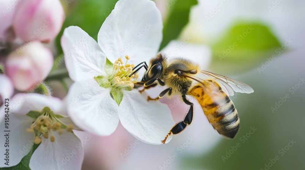 Honeybee on Apple Blossom Honeybee on Apple Blossom