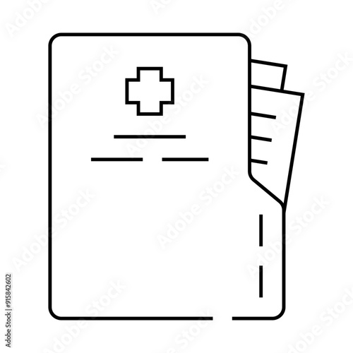 medical card line icon vector. medical card sign. isolated contour symbol black illustration