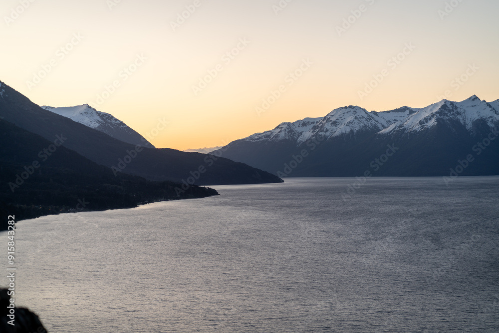 Fototapeta premium lake Traful in Traful close to villa de angostura in patagonia mountains in argentina