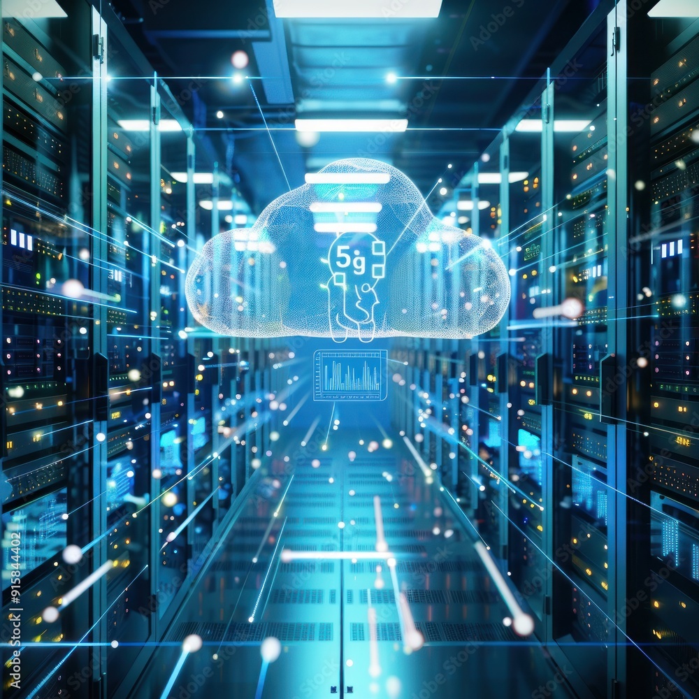 5G Cloud Computing and Data Center Server Room 5G Cloud Computing and Data Center Server Room