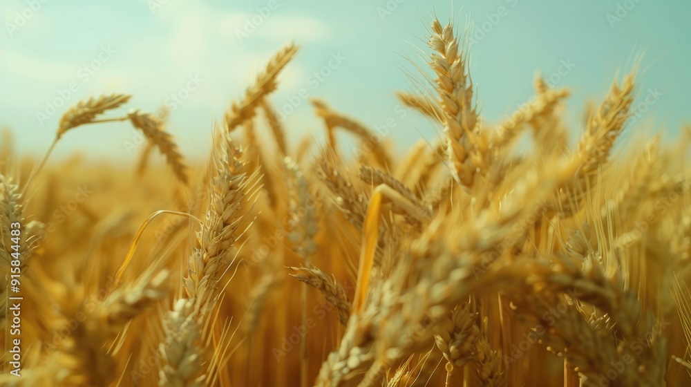 Wheat field. Ears of golden wheat closeup. Harvest concept Wheat field. Ears of golden wheat closeup. Harvest concept