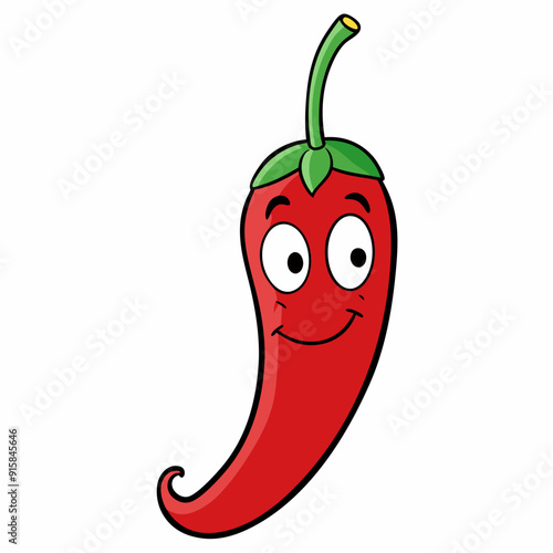 Red chilly art vector illustration