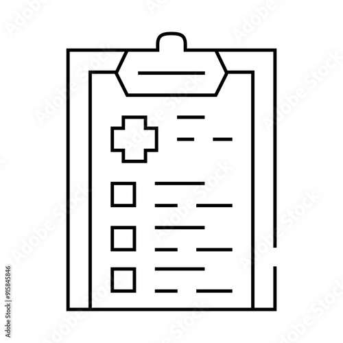 medical checklist line icon vector. medical checklist sign. isolated contour symbol black illustration