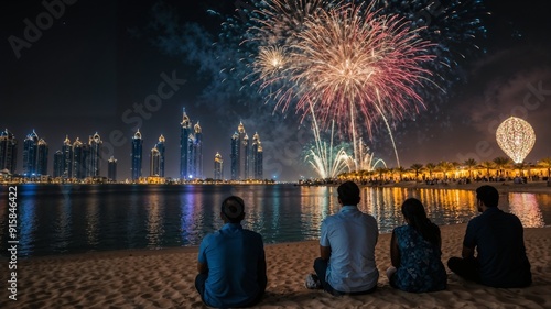 people watch fireworks in dubai