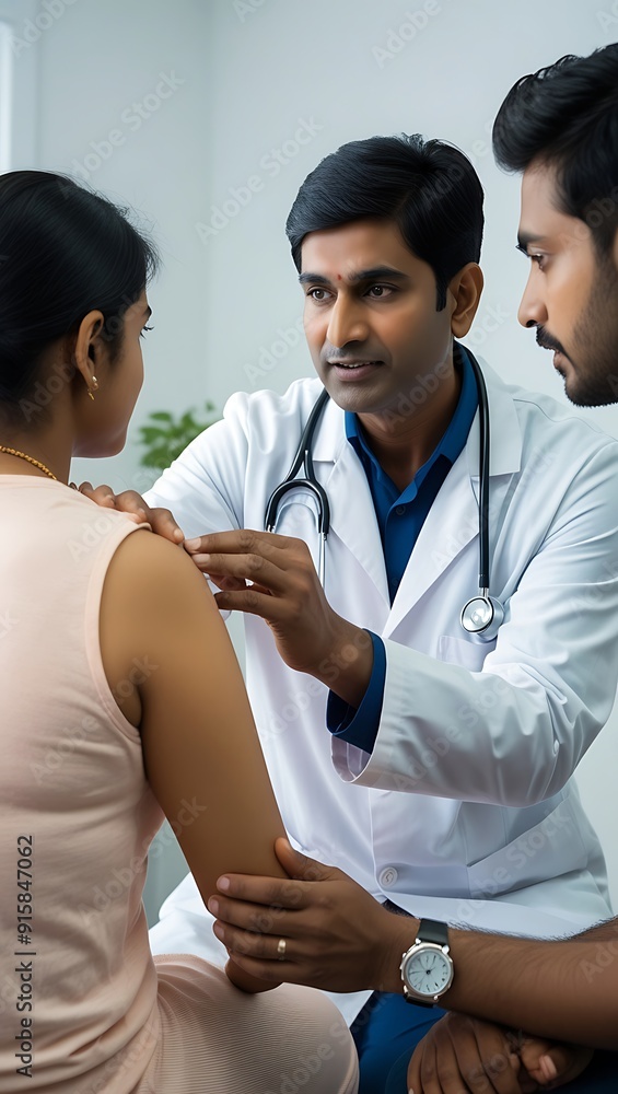 Experienced indian doctor examining patient Experienced indian doctor examining patient
