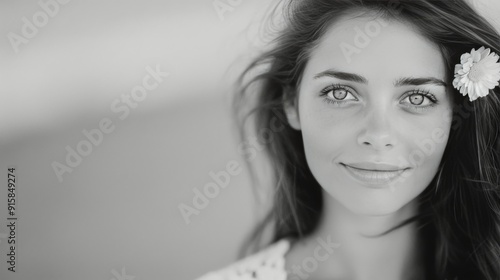 Young Woman Smiling Among Flowers in a Field During Daylight
