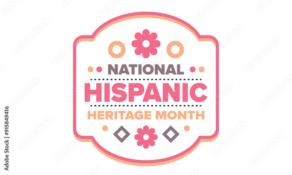 Naklejka premium National Hispanic Heritage Month in September and October. Hispanic and Latino Americans culture. Celebrate annual in United States. Poster, card, banner and background. Vector illustration