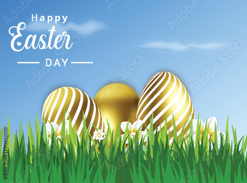 happy easter day event easter egg beautiful view christian traditional illustration background