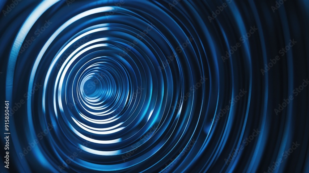 Glowing circular lines abstract on dark blue backdrop Geometric striped art pattern Contemporary shiny blue Glowing circular lines abstract on dark blue backdrop Geometric striped art pattern Contemporary shiny blue