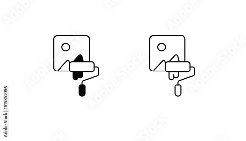 Image Enhancing icon design with white background stock illustration