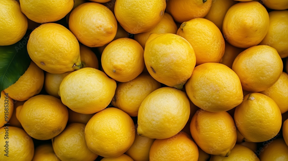 Freshly harvested lemons piled together at a vibrant farmers market in the late afternoon sun Freshly harvested lemons piled together at a vibrant farmers market in the late afternoon sun