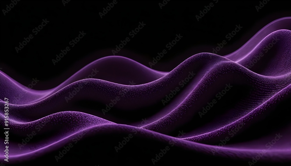 Fototapeta premium Glowing Purple Gradient Wave Banner - Dark Grainy Texture Background