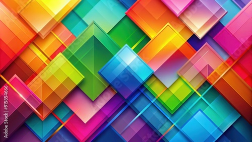 Abstract colorful geometric background with overlapping shapes and vibrant colors, abstract, colorful, geometric, background