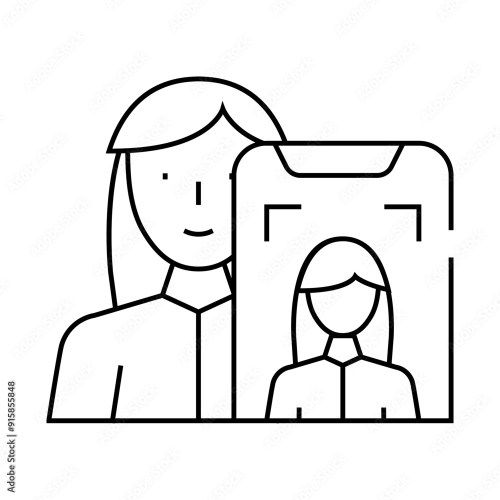 blogger woman job line icon vector. blogger woman job sign. isolated contour symbol black illustration blogger woman job line icon vector. blogger woman job sign. isolated contour symbol black illustration