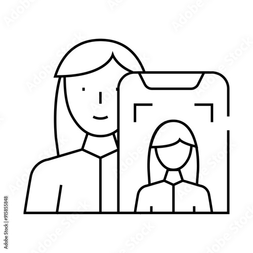 blogger woman job line icon vector. blogger woman job sign. isolated contour symbol black illustration