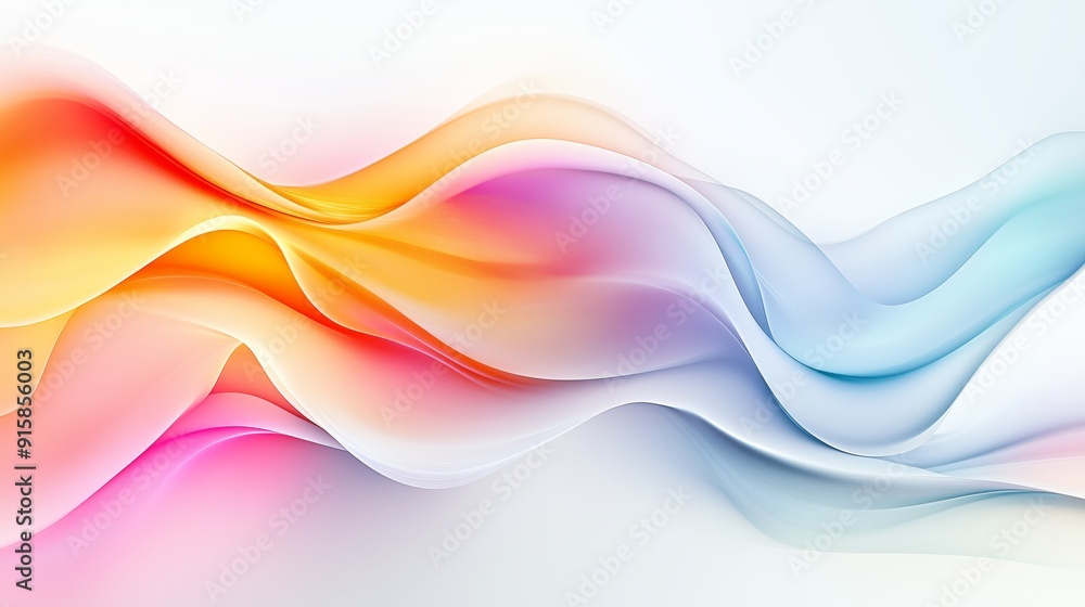 Abstract background with colorful wavy shapes on white background. Abstract background with colorful wavy shapes on white background.