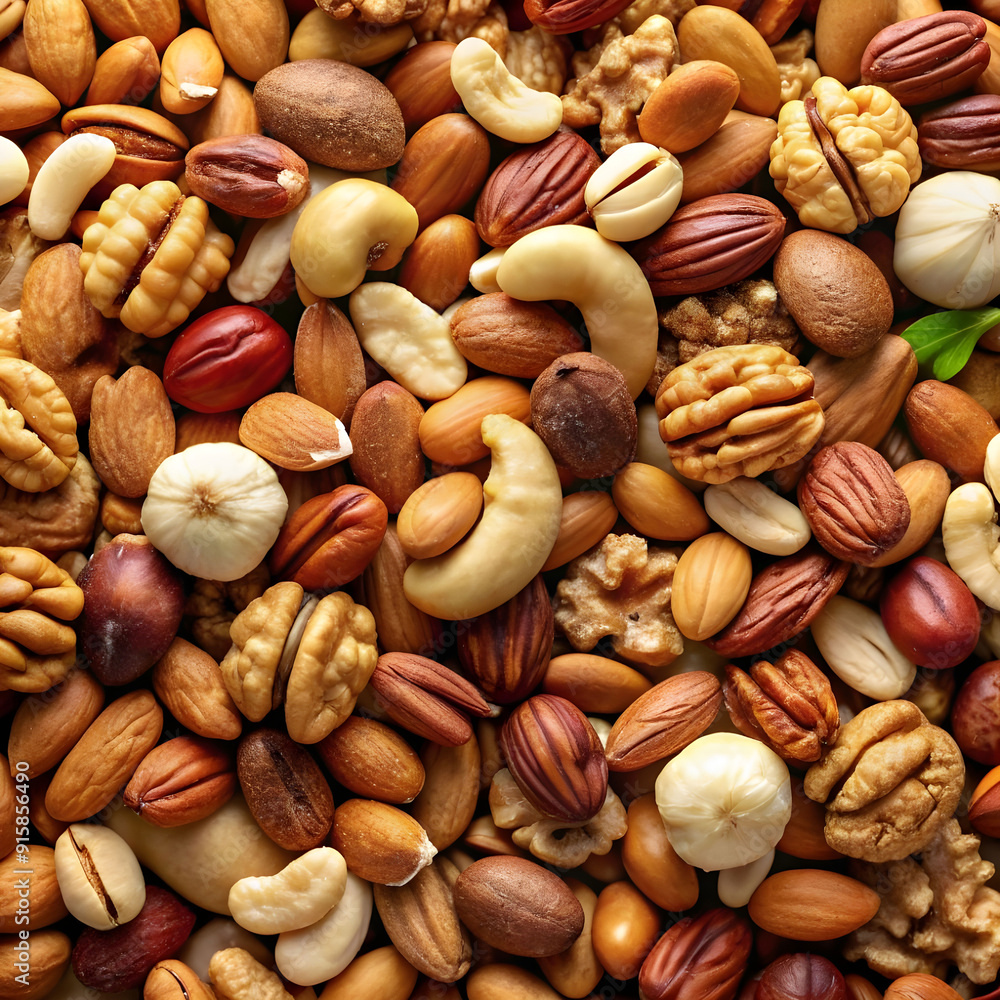 closeup of mixed nuts