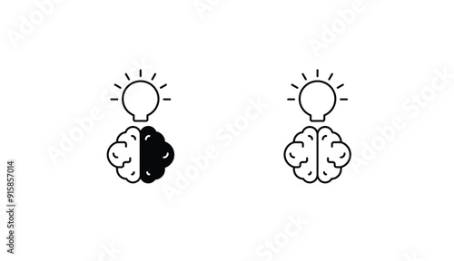 Brain Stroming icon design with white background stock illustration