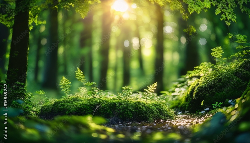 green forest in spring