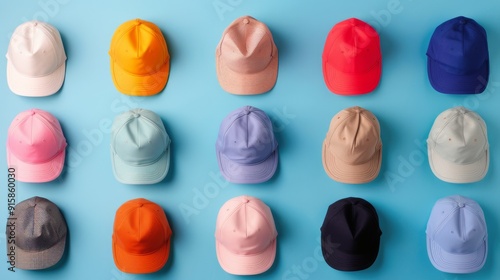 Colorful Variety of Caps Displayed in a Retail Space During Daylight
