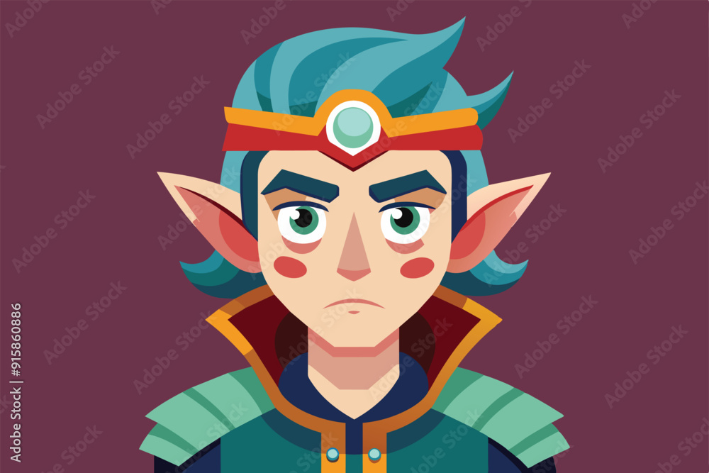 A young hero with striking blue hair and expressive features, depicted in a vibrant and colorful illustration showcasing fantasy elements A young hero with striking blue hair and expressive features, depicted in a vibrant and colorful illustration showcasing fantasy elements