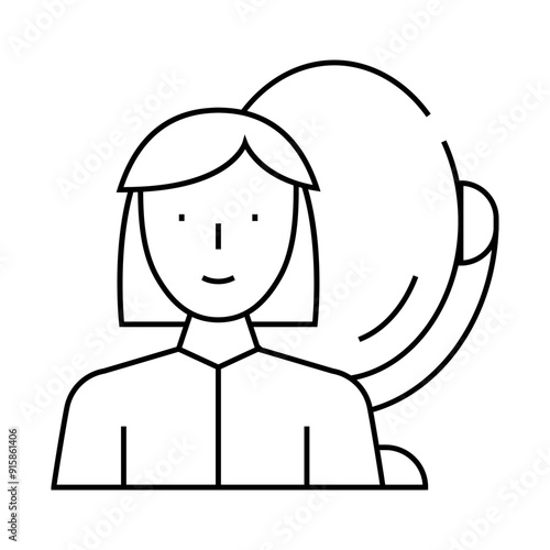 visagiste woman job line icon vector. visagiste woman job sign. isolated contour symbol black illustration