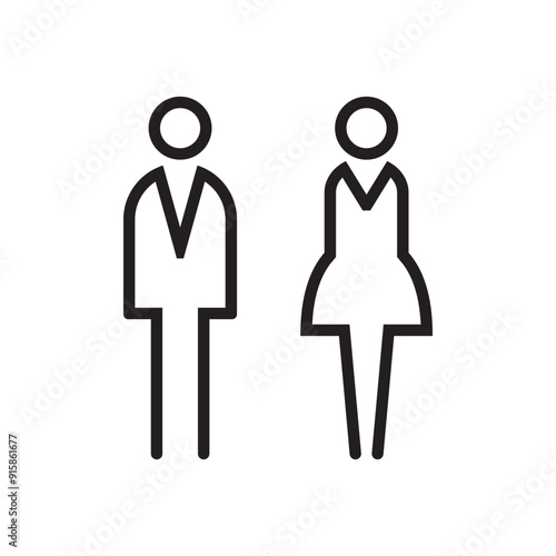 Lavatory and restroom sign for man and women isolated icon graphic vector