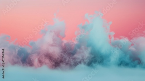 Colorful Smoke Clouds Against a Pastel Background at Dusk