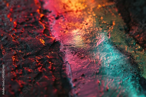 Wallpaper Mural Nighttime cityscape with water reflecting colorful lights on the street Torontodigital.ca