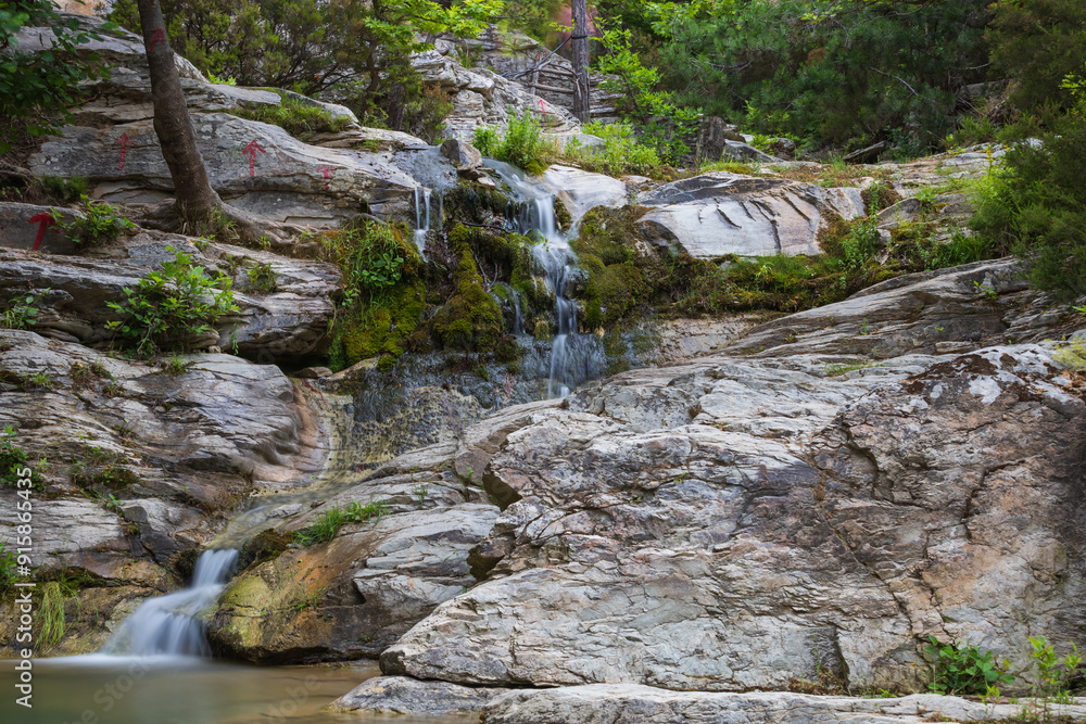Fresh water lake Maries on the island of Thassos Greece - flowing water from the mountains - waterfalls Fresh water lake Maries on the island of Thassos Greece - flowing water from the mountains - waterfalls