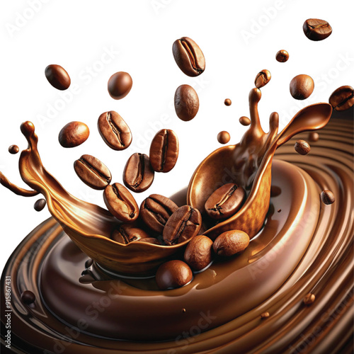 coffee beans and chocolate