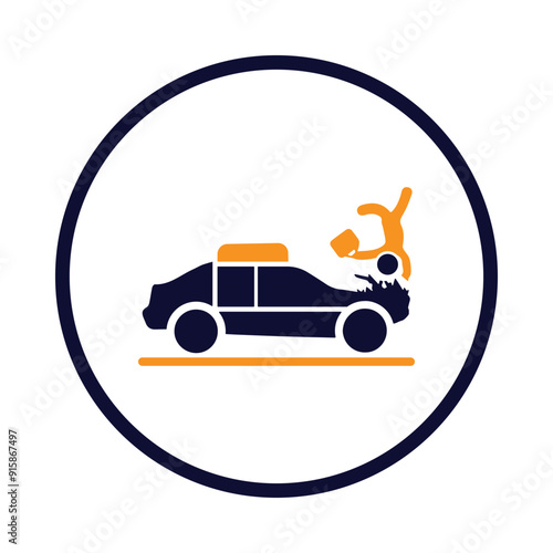 car, accident, man, car knock down a pedestrian icon
