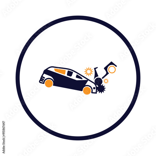 car, accident, man, car knock down a pedestrian icon